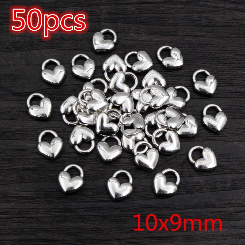 New Fashion Antique Silver Plated Bronze Heart Chrams Metal Alloy Pendant Charms for DIY Neckalce Jewelry Making Findings