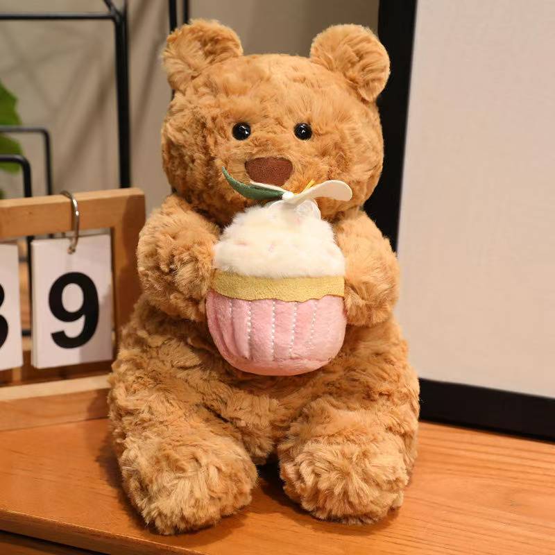 Kawaii Healing Cake Bear Plush Toy Cartoon Anime Stuffed Doll Pillow Cute Soft Birthday Gift for Children