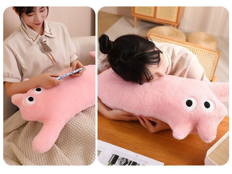 Cat Plush Sleeping Pillow - Long Strip Dopamine Cushion & Doll Gift