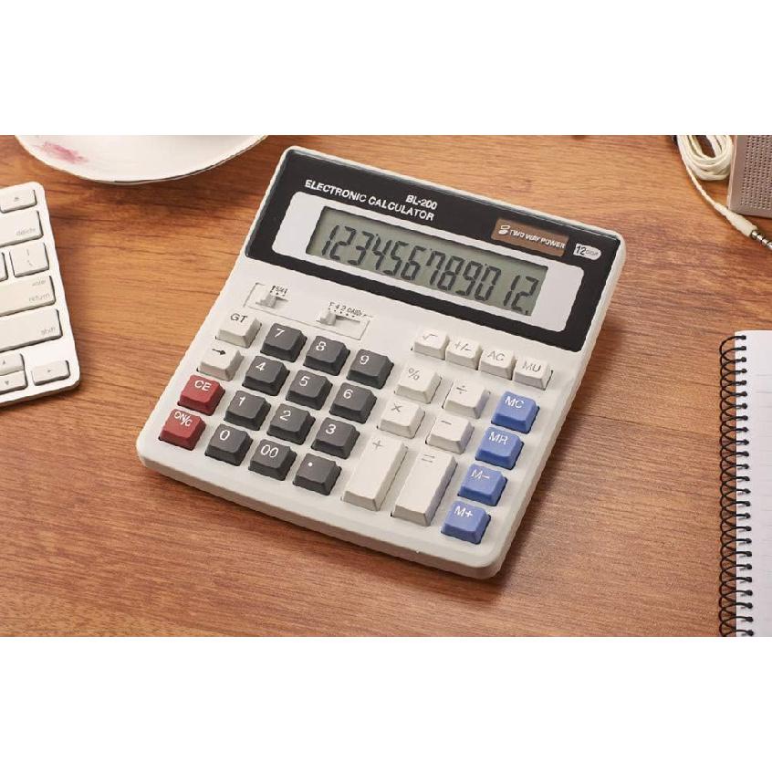 12-Digit Battery Dual Powered Handheld Electronic Business Mini Solar Basic Desktop Financial Scientific Office Calculator, Simple Desk Calculators