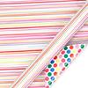 6PCS Colorful Gift Wrapping Paper Geometric Pattern Double Sides Packaging Paper Rope String DIY Art Paper Birthday Gifts