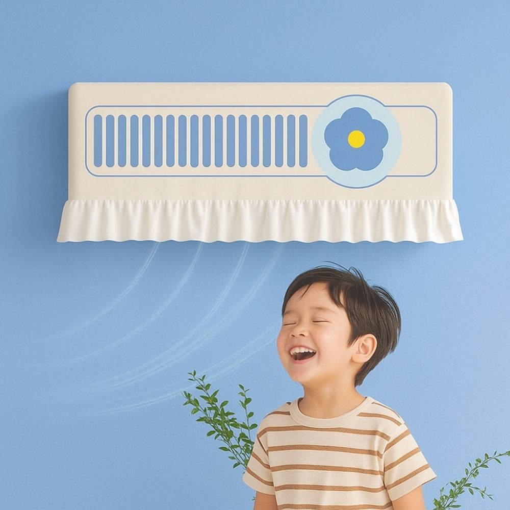 Elastic Bands Air Conditioning Cover Breathable Air Conditioning Curtain  Home Decor