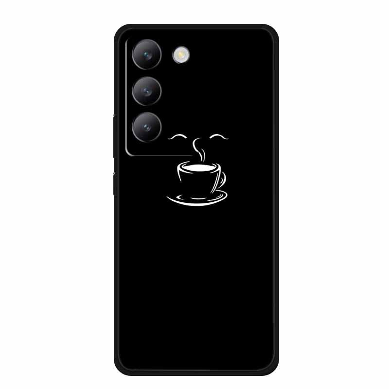 Capa de Celular Macia TPU Preta Vivo V40 SE - Design de Linha Simples