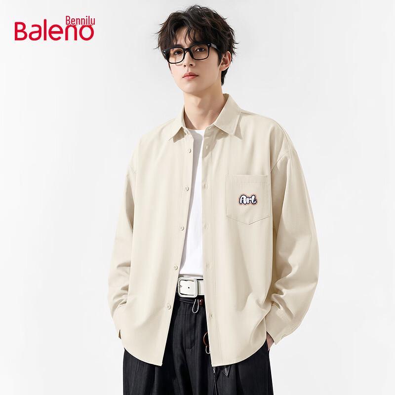 Baleno Men's Casual Long Sleeve Lapel Cardigan Shirt