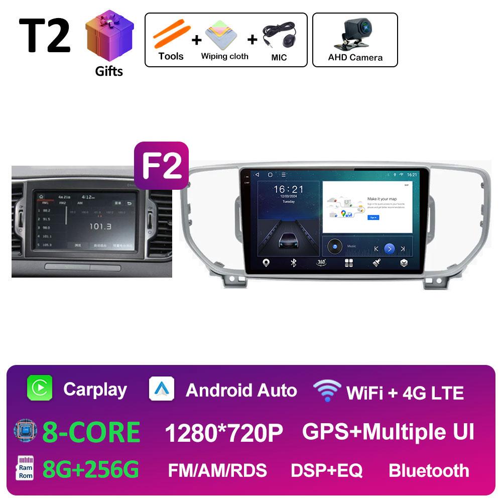 Bluetooth Android 14For KIA Sportage 4 QL 2016 2017 2018 Navigation GPS Car Radio Video Player Wireless Carplay WIFI Accessories