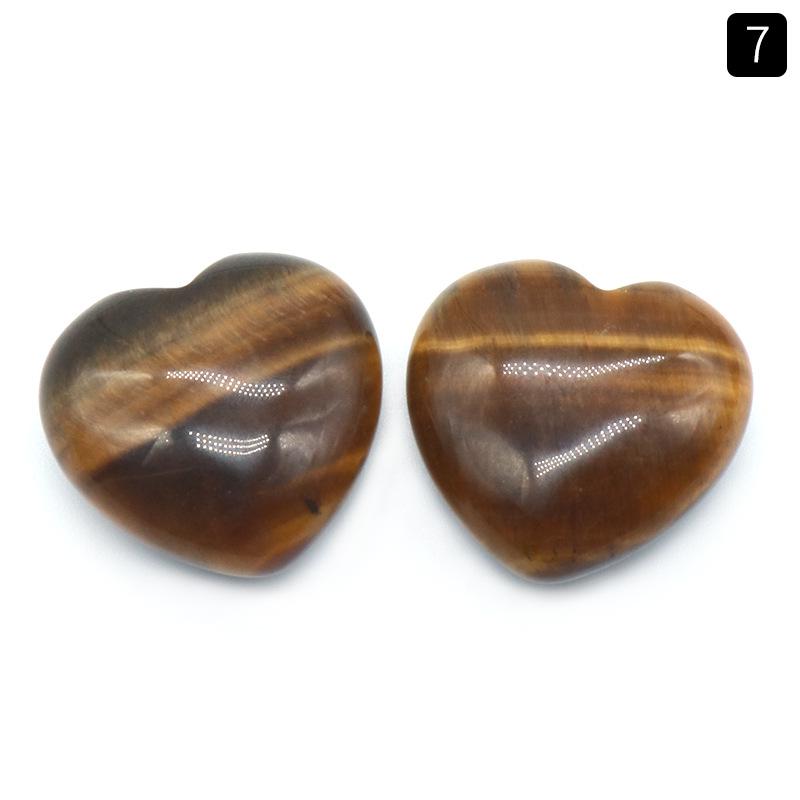1117-25mm Natural Crystal Stone Heart Ornament, No Hole, Small Nugget Shape