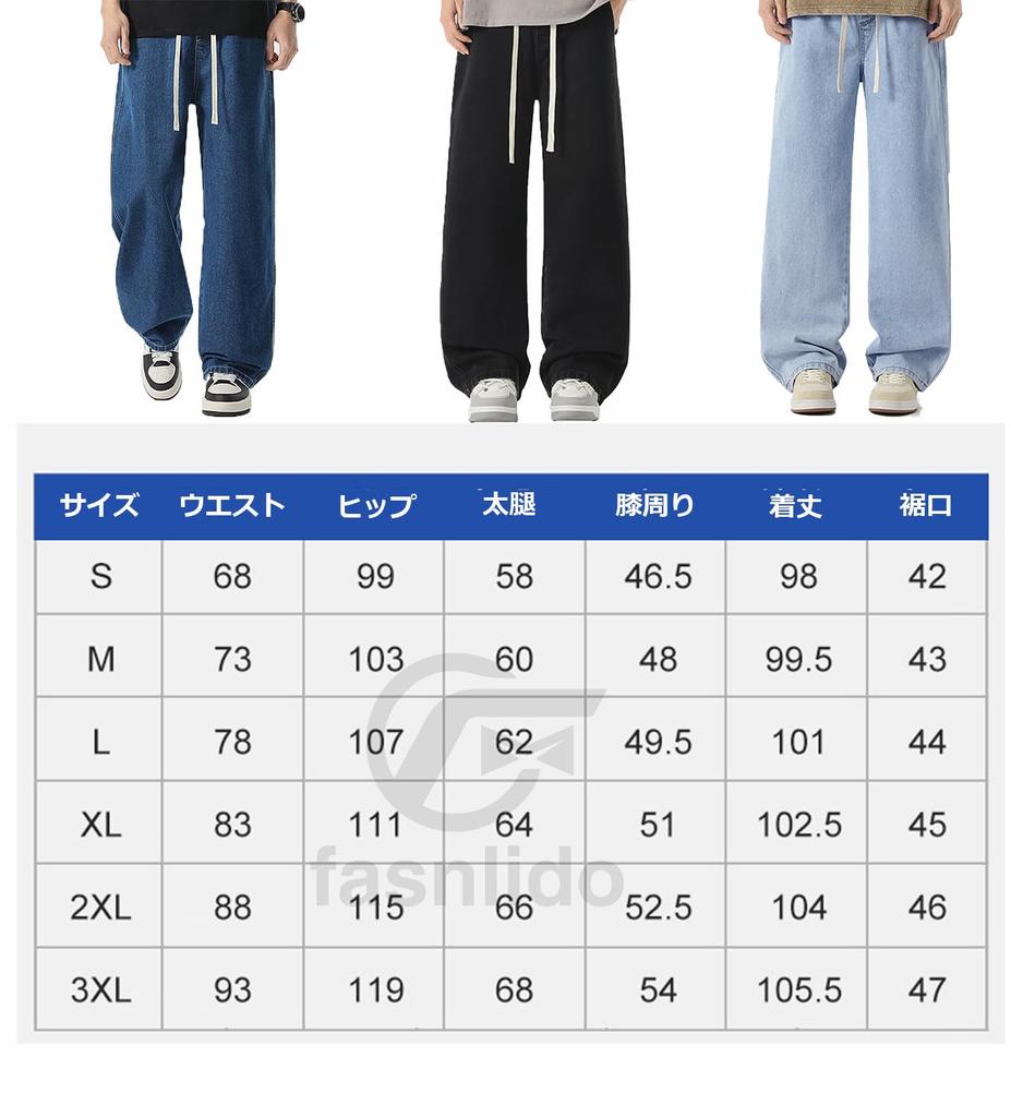 F fasnlido Wide Leg Denim Jeans with Elastic Straight Available in Sizes Men's Waist, Fit, S-3XL (3XL Black)