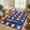 Cat Theme Crystal Velvet Rug Personalized Custom Name Text Soft Floor Mat Home Decor