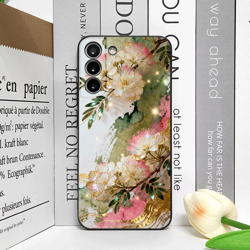 

Retro Flower Hibiscus Golden Ink Painting Phone Case for OnePlus 12 13 R 11 10 9 Pro Nord 4 CE5 CE2 ACE2 ACE3 Frosted Soft Cover OnePlus 8 Pro