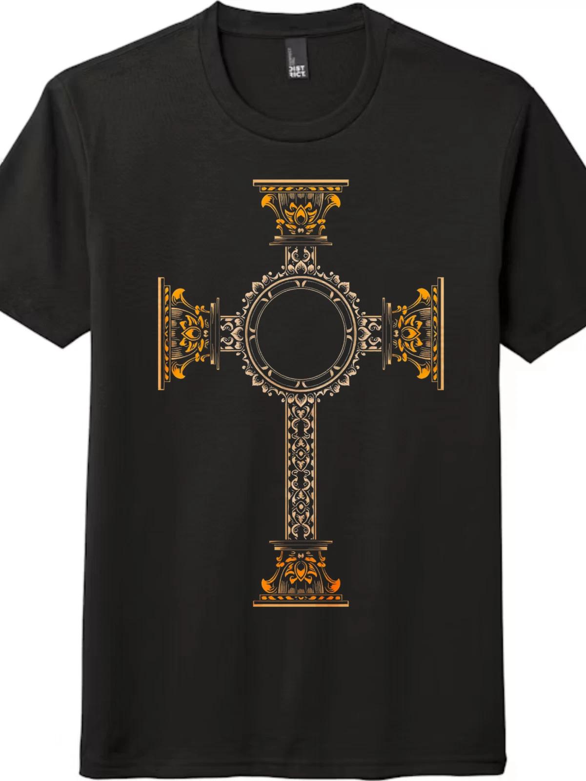 Vintage Christian Cross T - Shirt - Ornate Faith Unisex Tee 2XL