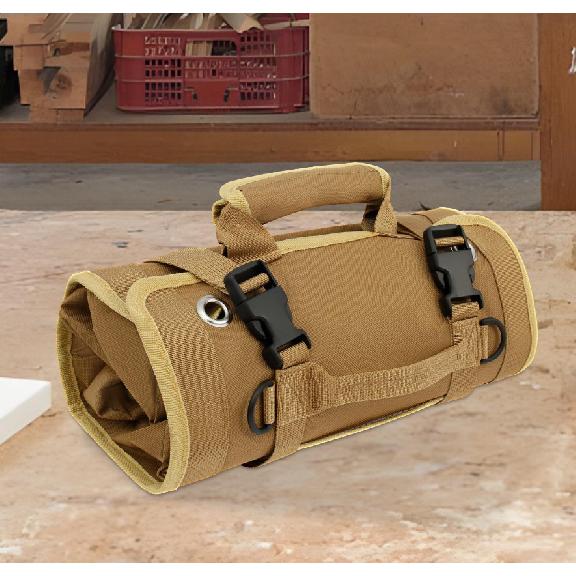 Electrician's Tool Storage Bag Roll-Up Multifunctional Canvas Hardware Tool Bag Oxford Cloth