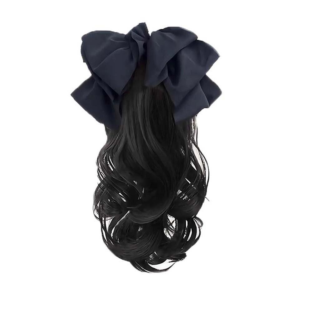 Hairpiece Black Bows Knot Ponytail Sweet Claw Clip Ponytail Wig Hair Accessories