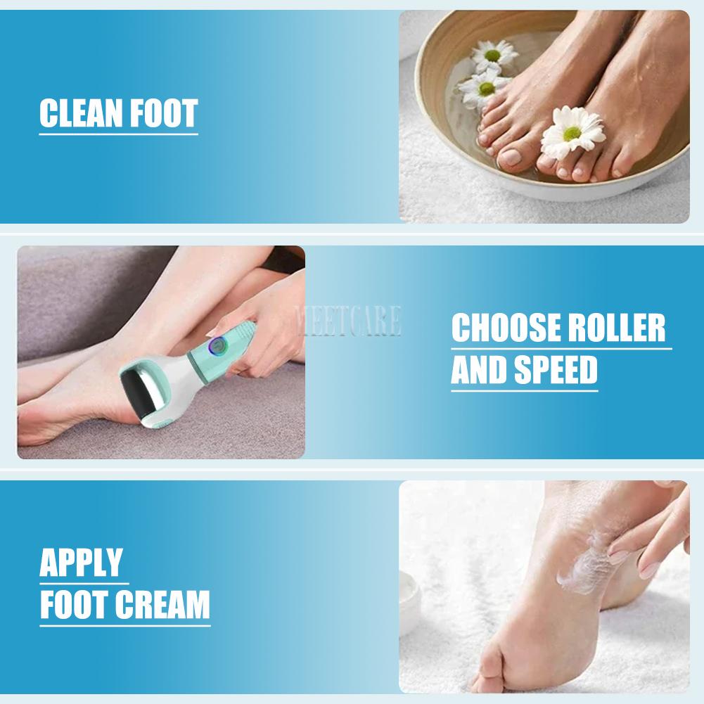 Auto Wireless Electric Foot Grinder Removal Dead Skin Calluses Cracks Hard Skin Pedicure Care Tool Waterproof Foot Cleaner