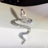1pc Chic Wrap Ring Trendy Snake Design Paved Shining Rhinestone Golden Or Silvery Make Your Call Match Daily Outfits Party Accessory