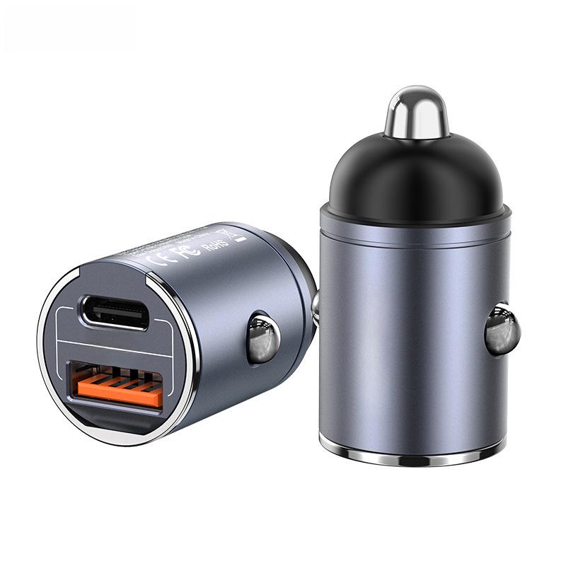 USAMS PD30W Dual-Port Fast Charger with Hidden Pull Ring for Cars
