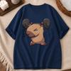 Capybara Print Unisexs Tshirt Round Neck Short Sleeves Hiphop Top Funny Capybara Lifting Print Tshirts Gym Lover Streetwear Tops