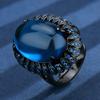 Autumn And Winter Jewelry European Simulation Pigeon Blood Red Corundum Black Gold Personality Set Main Stone 13 * 18