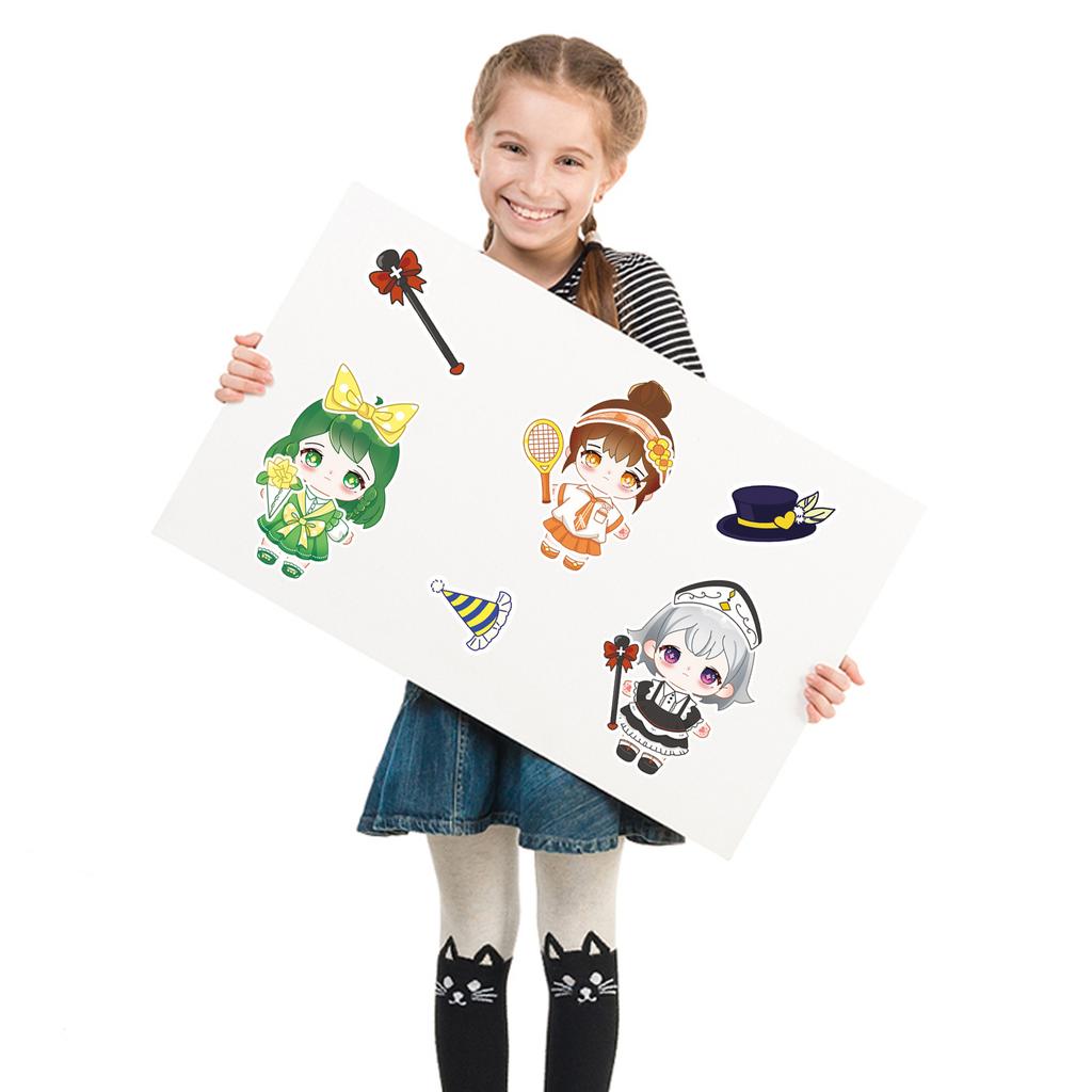 8 Pictures/set of Cotton Doll Dress-up Doodle Stickers Personality Cartoon Children's Puzzle DIY Puzzle Stickers