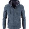Men  Knitted Sweater Sweater Hooded Hood Zipper Cardigan