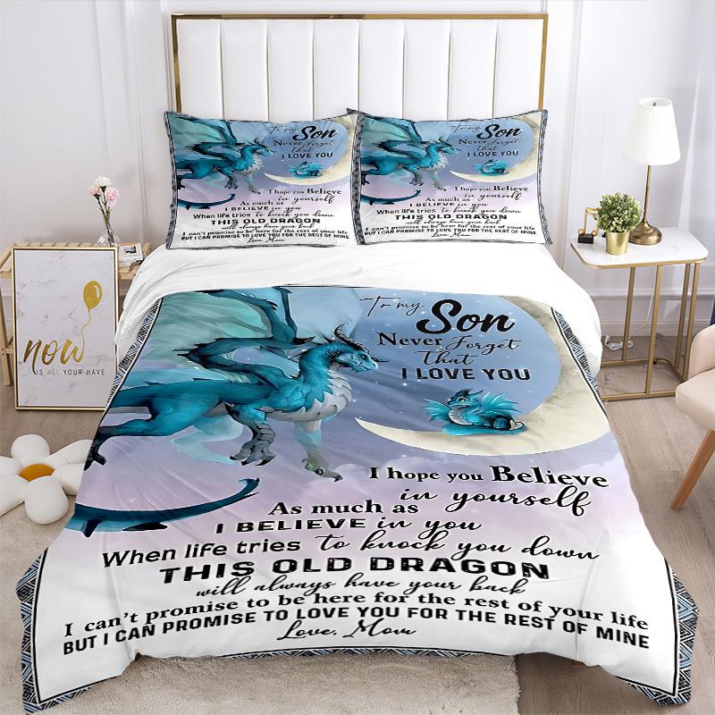3pcs Inspirational Quote Duvet Cover Set, Cover For Bedroom Guest Room (1 Duvet Cover + 2 Pillowcase, Without Quilt),  yy250922150