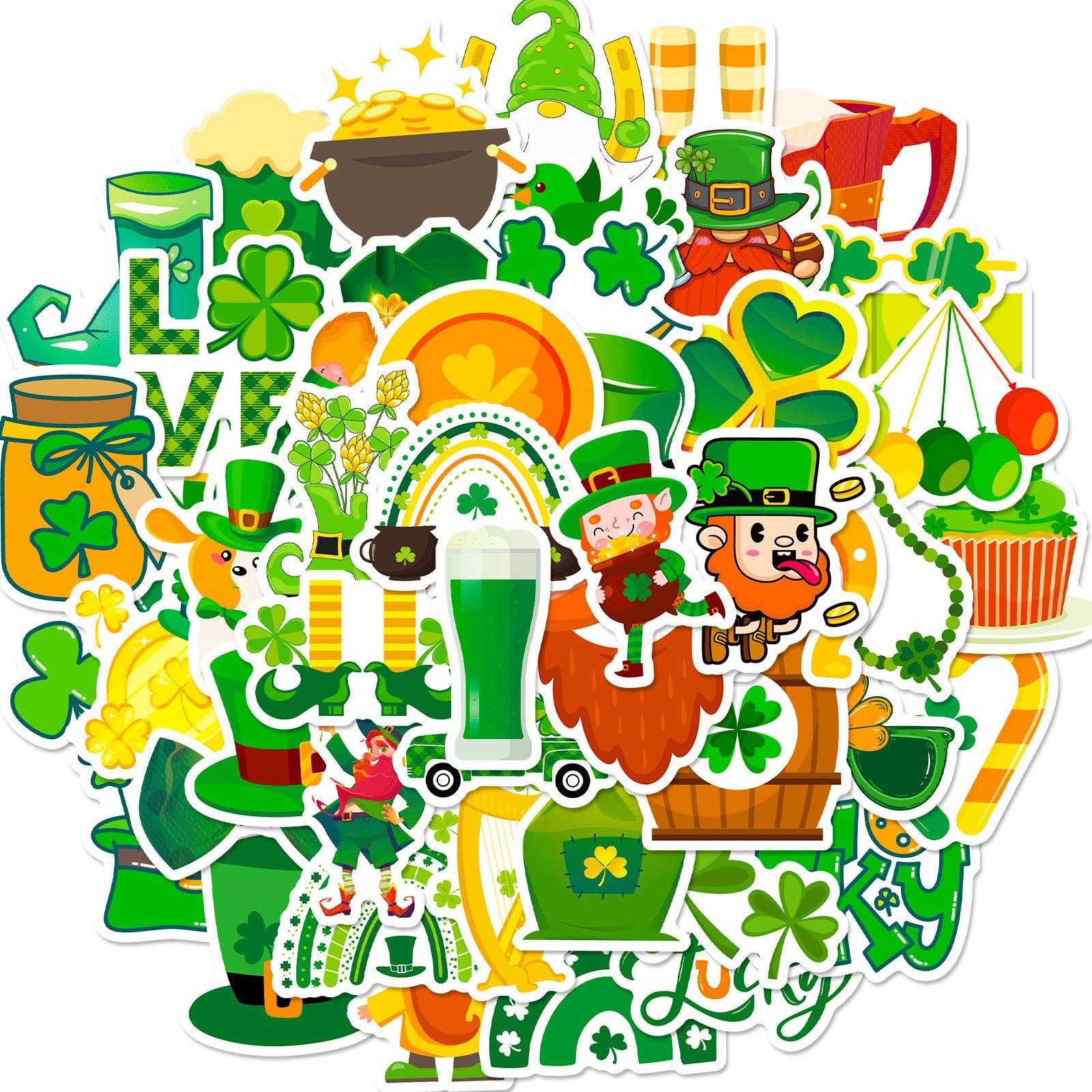 

50 ул.. Тема Патрика Наклейка Клоун Детский Мультфильм Ирландский Куколд Вечеринка Наклейки