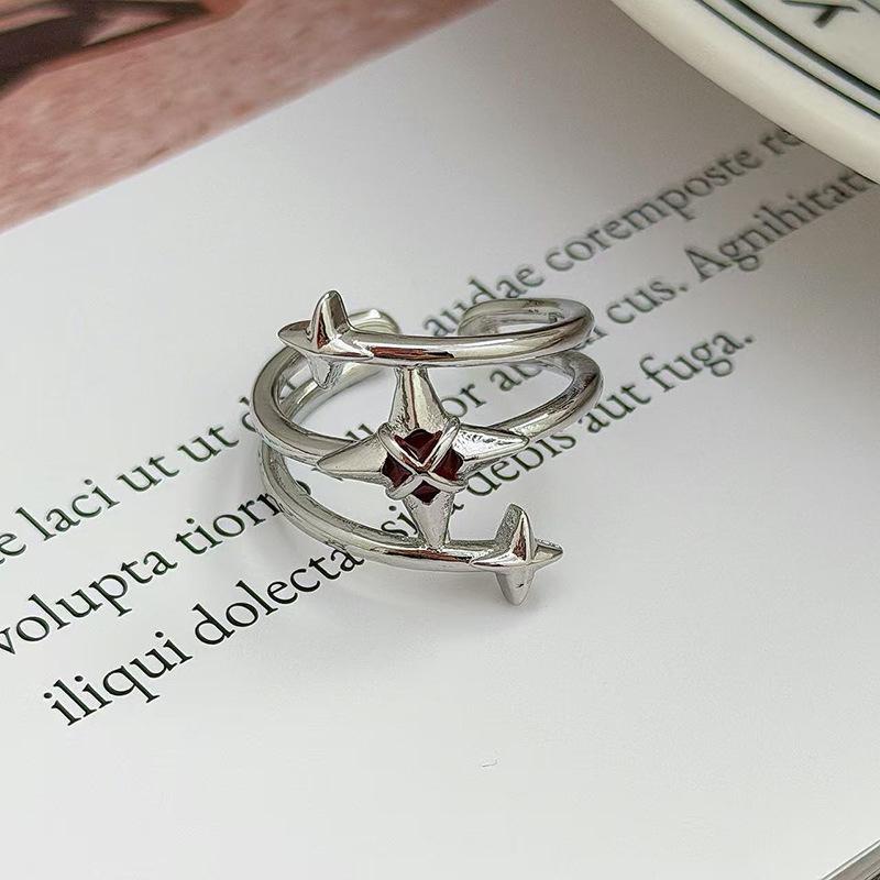 Ballettmädchen Schlichter Schlichter Ring Geometrischer Öffnungsring Modischer Persönlichkeits-Schlichter Kalter Stapelbarer Wind Zeigefingerring
