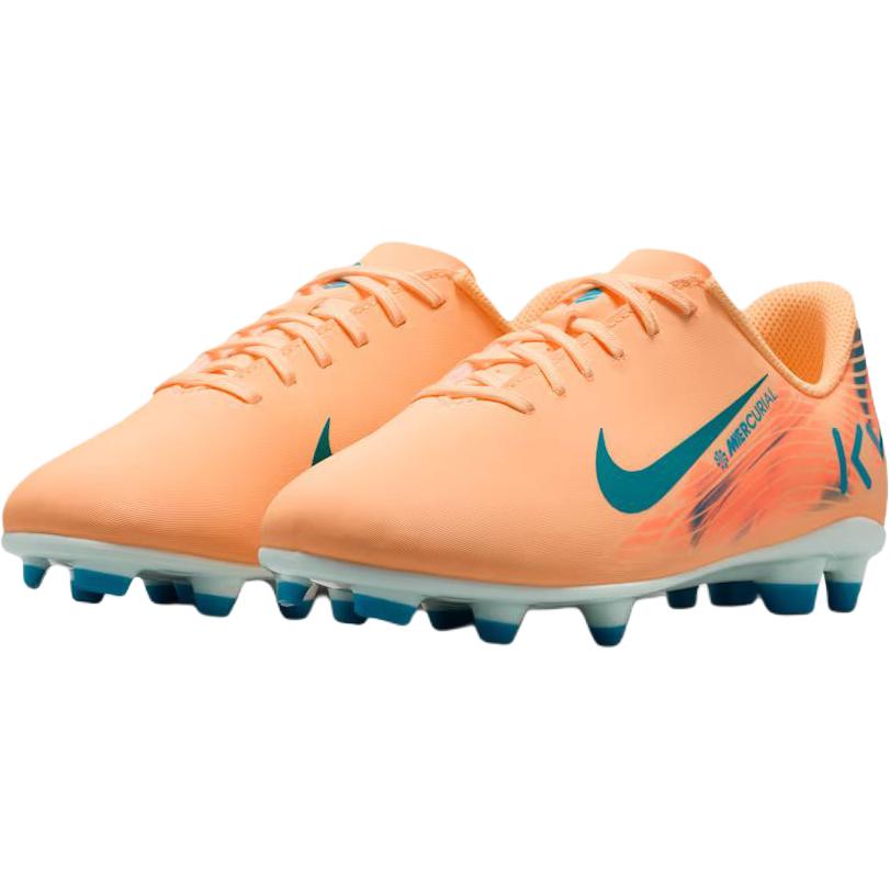 Kylian Mbappé x Nike Jr. Mercurial Vapor 16 Club GS MG Melon Tint/Igloo/Neo Turquoise Kids Cleats Orange FQ8288-801