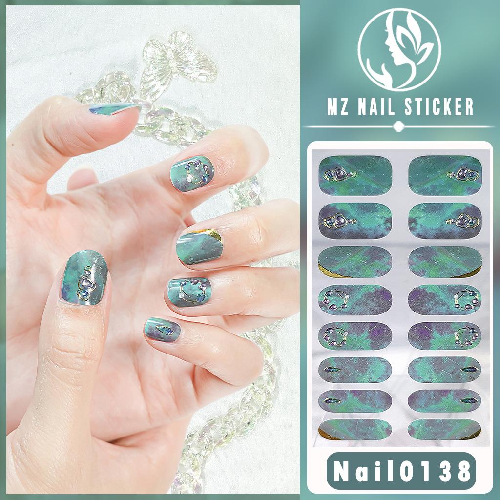 Nail16 Refers To Stereoscopic White Ultra Thin Non-trace Gel Nail Oil Film Popular Color Temperament Sweet Cool Wind Nail Art Sticker