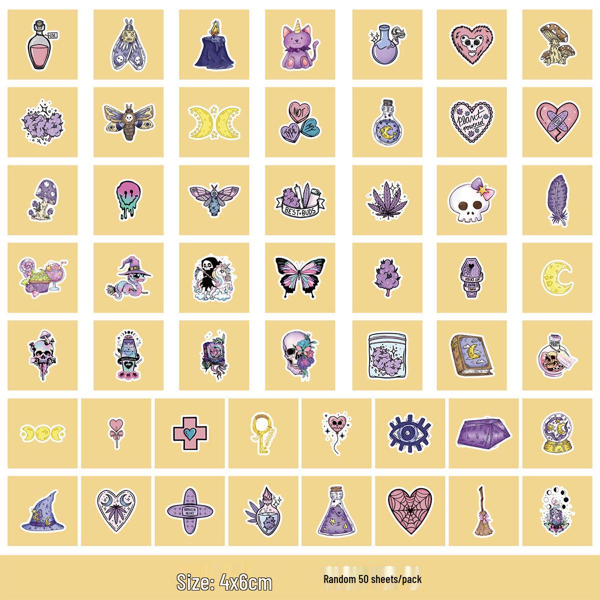 Gothic Graffiti Stickers: 50/100 Waterproof, Scratch-Resistant Stickers for Suitcases & DIY Journals