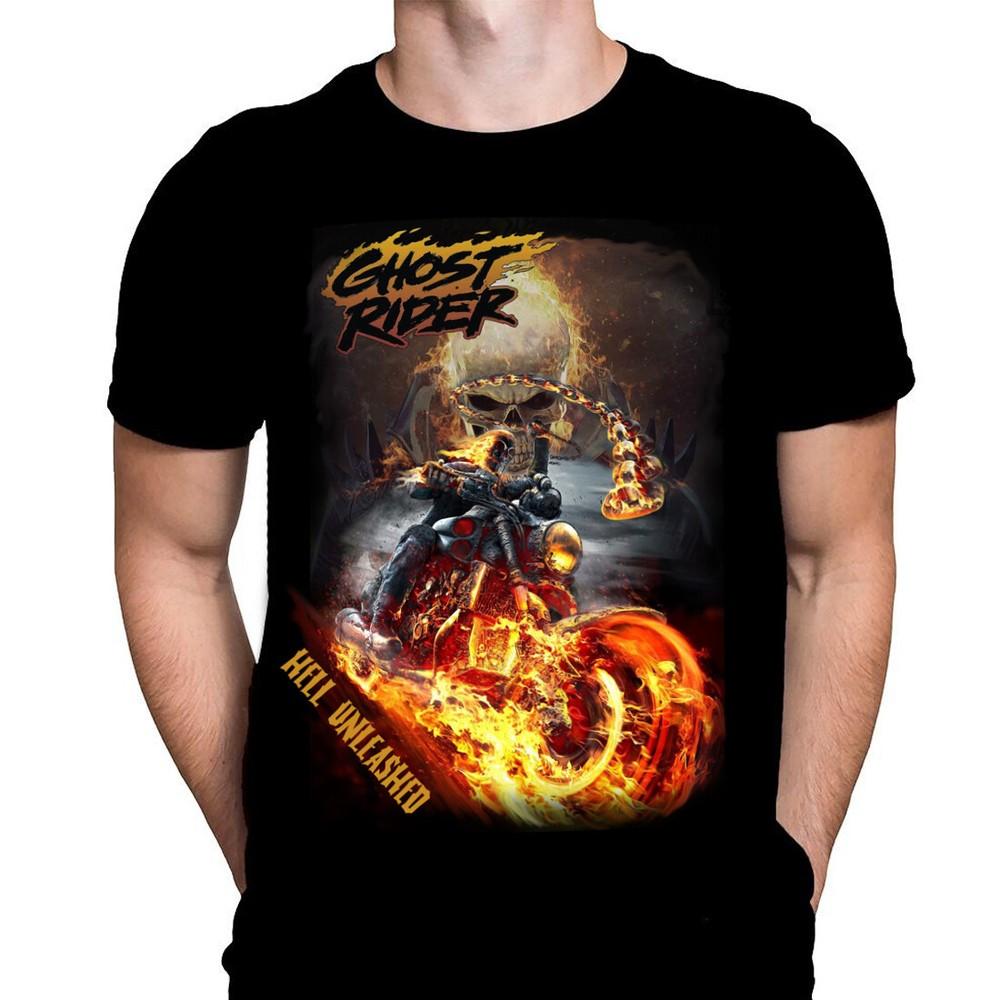 HELL UNLEASHED GHOST RIDER - Размеры футболок S - 5XL Унисекс футболка XXXL