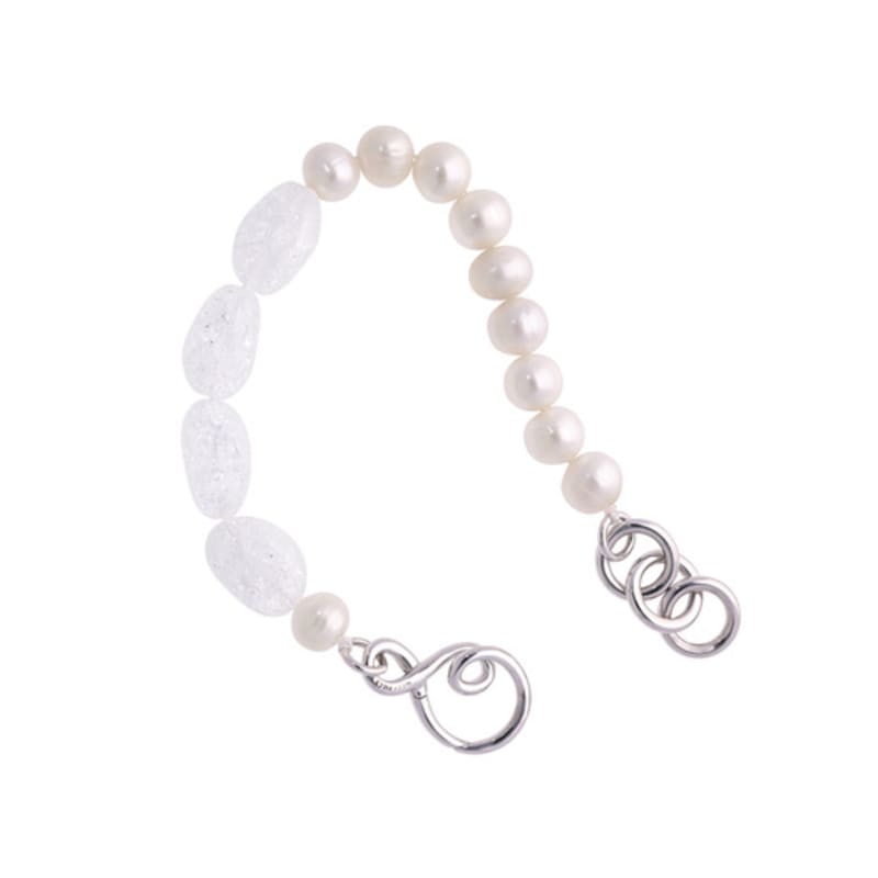 NOWY bransoletka z białego kryształu górskiego z wzorem pęknięć