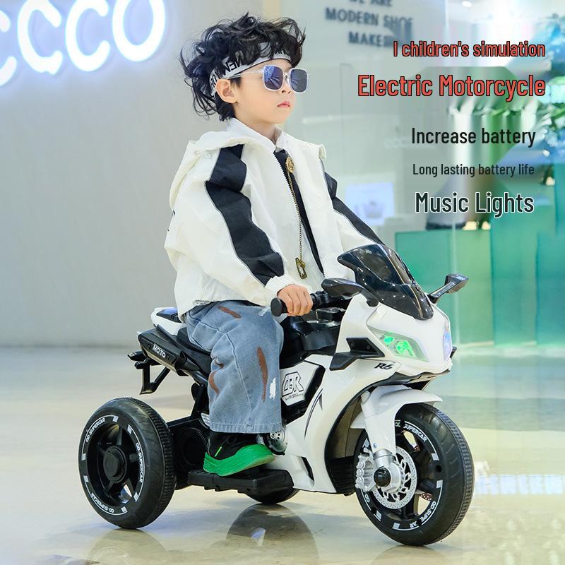 Kids' Electric Tricycle: Battery-Powered Ride-On Motorcycle with Remote Control for Boys and Girls.
