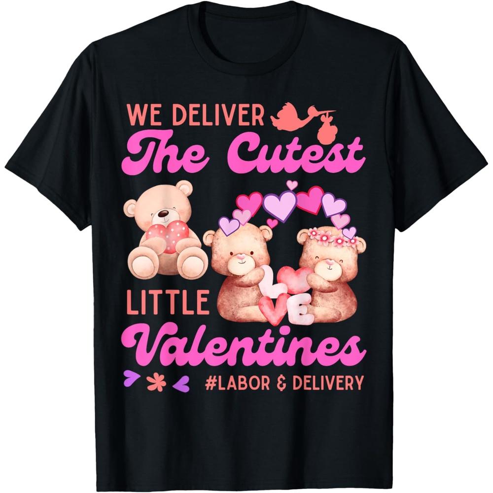 Labor And Delivery Tech L&D Valentine s Day Groovy Heart T-Shirt S