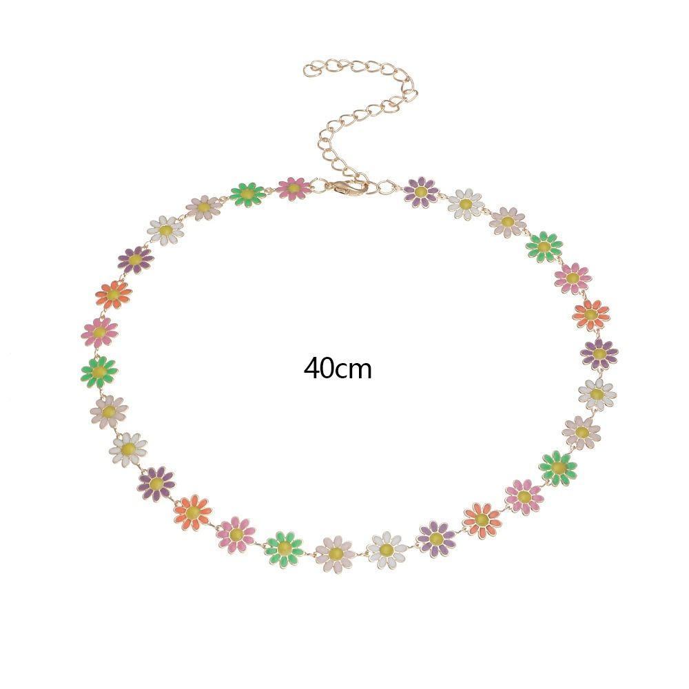 Fashion Sweet Daisy Pendant Lovely Party Clavicular Chain Colorful Girls Short Choker