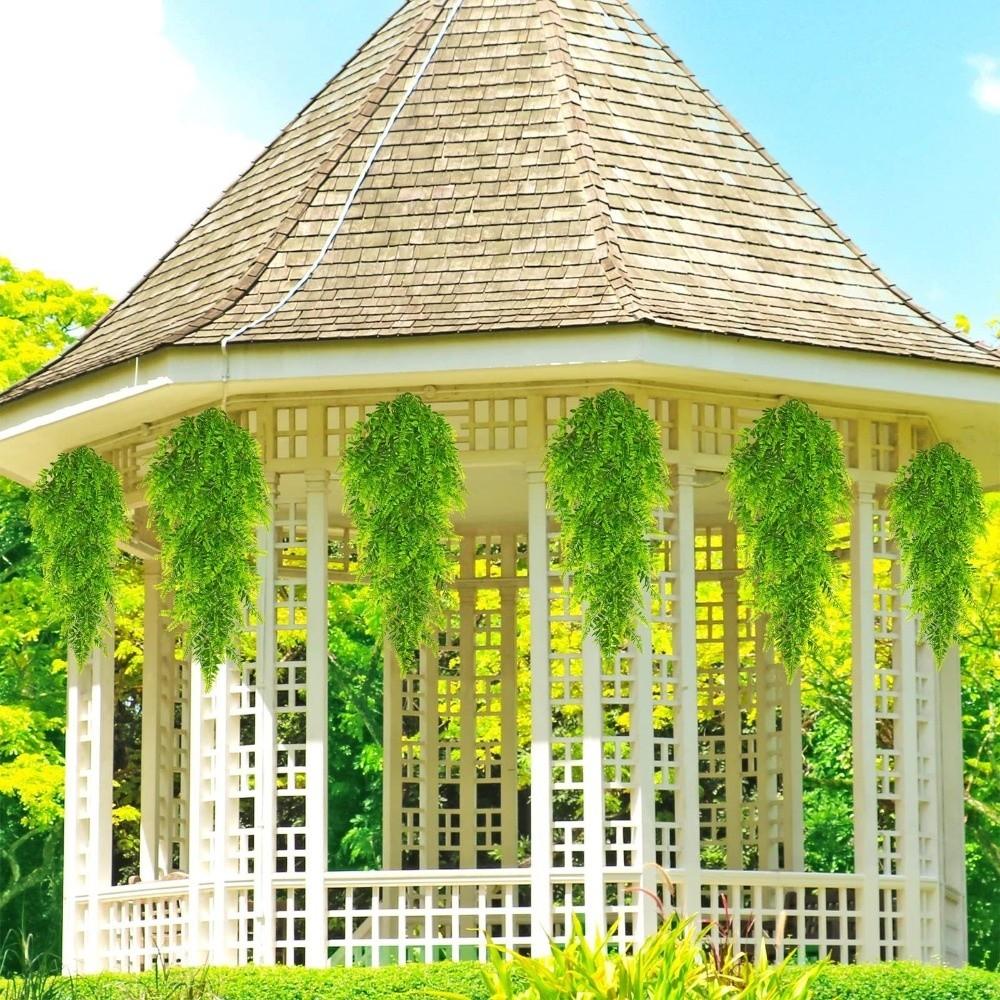 2pcs 29.92in Fake Hanging Plant Plastic Artificial Greenery Wall Hanging Plant Decor  Balcony