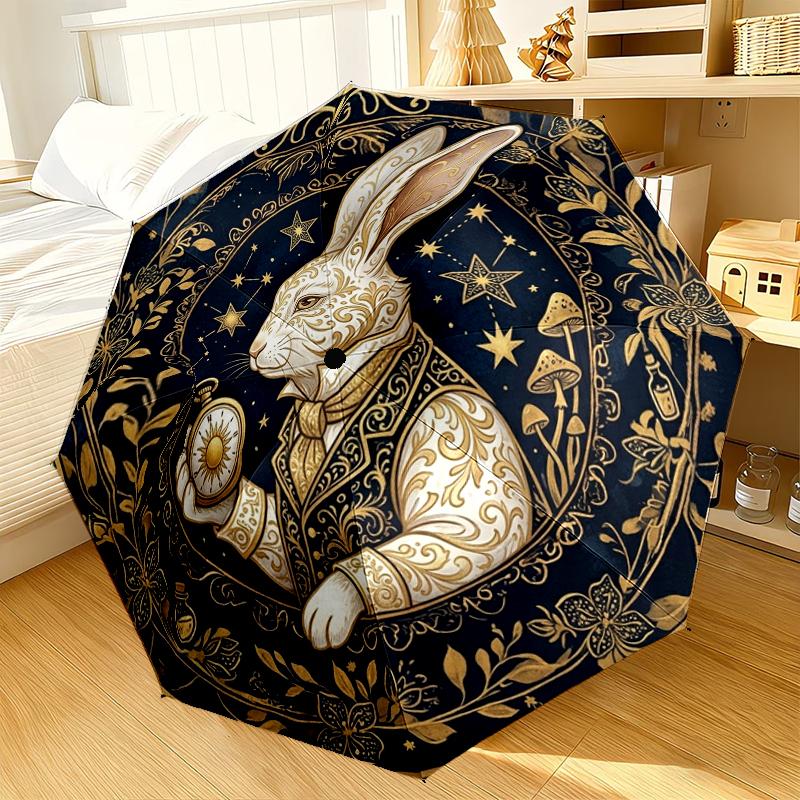 Wonderland Easter Bunny Umbrella 8-Frame for Travel, camping, Casual Lightweight Portable Umbrella, Essential for every family Holidays Gift