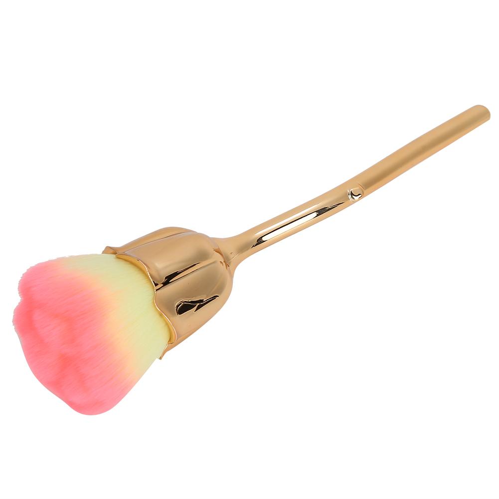 Rose Shaped Professional Nail Art Dust Removal Brush Portable Blusher Loose Powder Brush