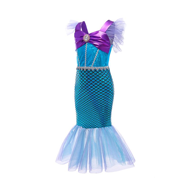 2021 Summer Mermaid Spaghetti Strap Princess Dress for Halloween Performance