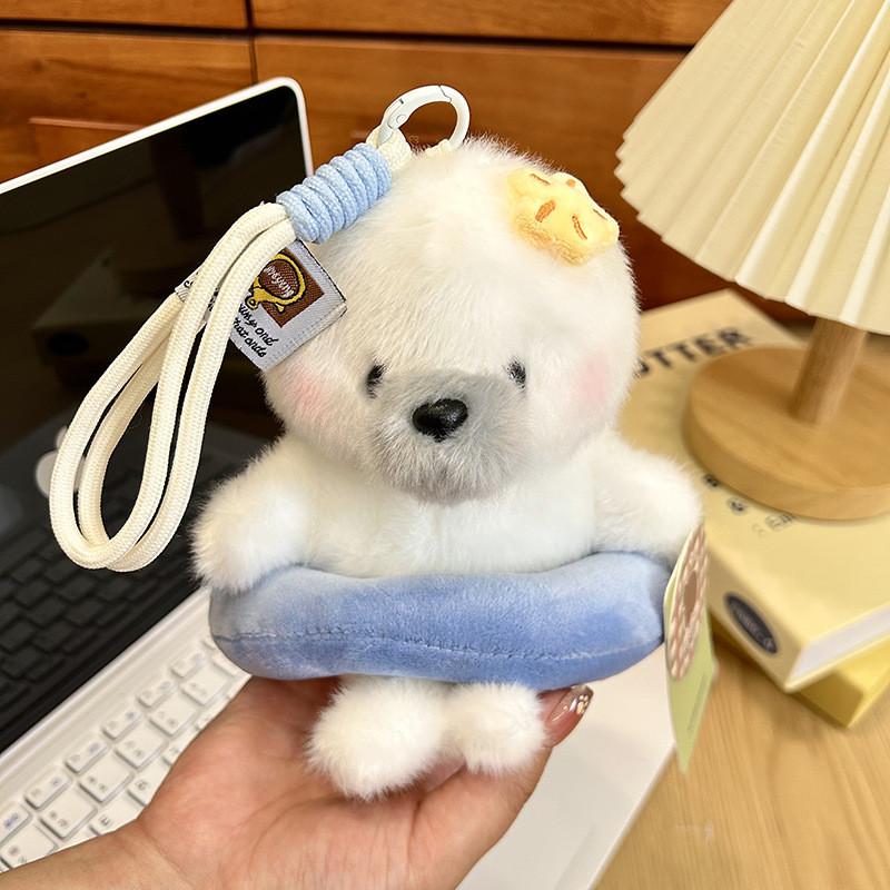 Summer Ocean Sailor Seal Plush Keychain With Soft Short Pile For Girls And Teens