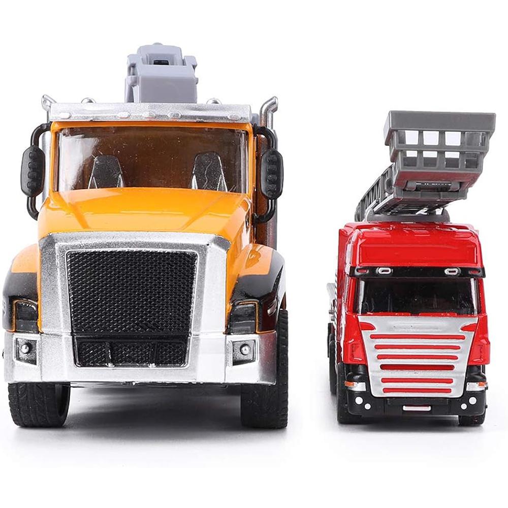 1/42 2 ks tlakově lité záchranné vozidlo Hasičské auto se stahovacím světlem pro děti s hudebním modelem