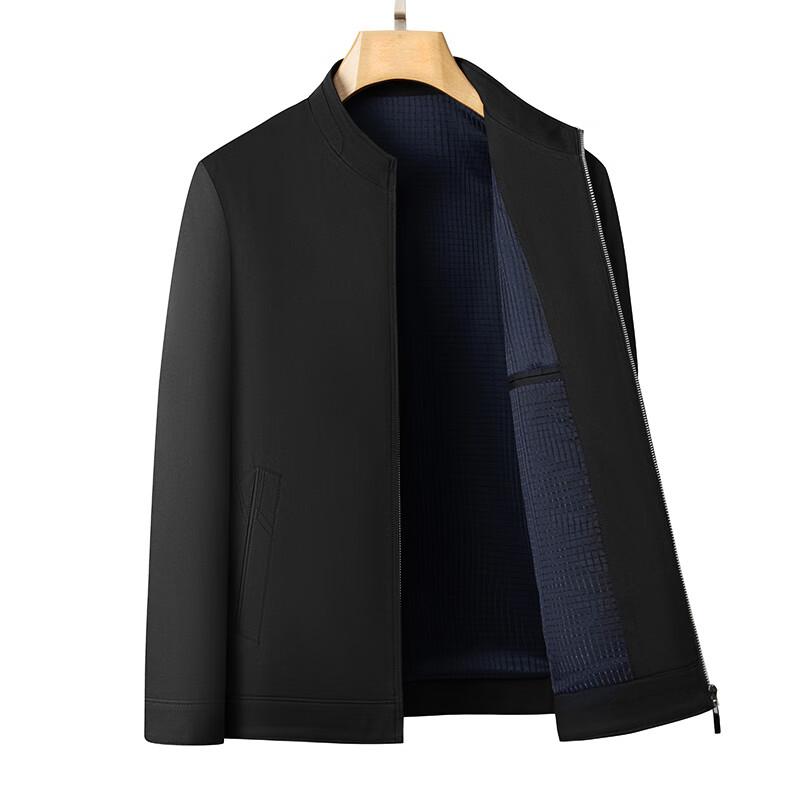 FENGMAO Men's Spring Fall Business Casual Stand Collar Jacket