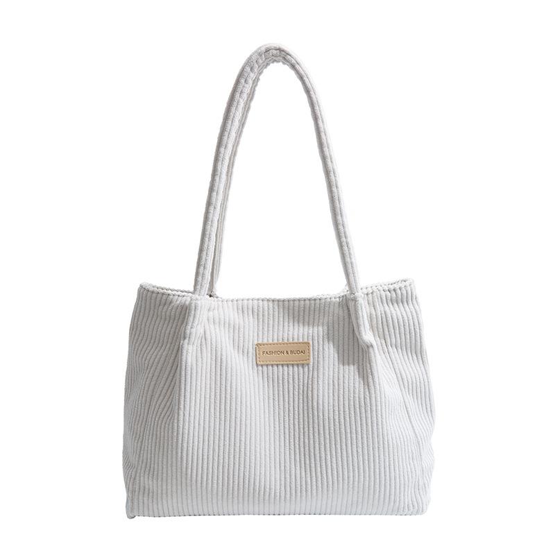 New Corduroy Fashion Tote Bag Large Capacity Simple Casual Shoulder Bag Office Student Handbag