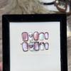 2D Love Light Bulb Cat Eye Nail Art Handmade Fake Nail Patch Ins Japanese Wearable Nail Short Nail