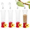 4 Piece Ant And Bee Proof Mini Hummingbird Feeding Hummingbird Feeders For Outdoors Transparent Station With Stainless Hooks