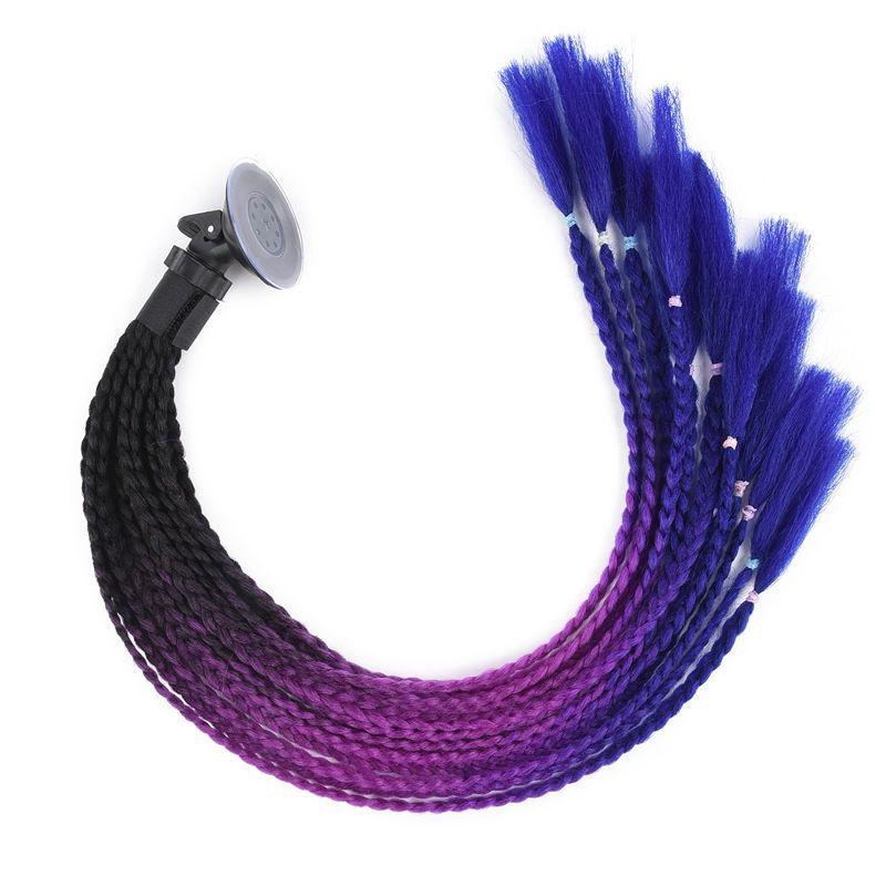 Motorcycle Helmet Dreadlock Braid Decor, 60cm Suction Cup for Delivery Riders