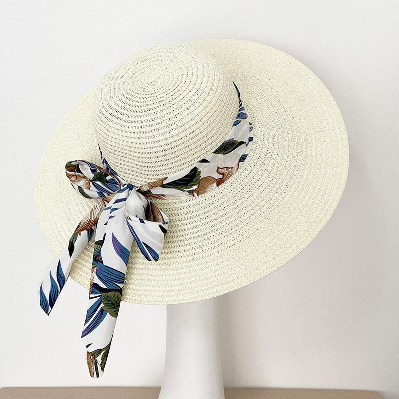 Γυναικείο Ψάθινο Καπέλο Ηλίου με Φαρδύ Γείσο - Πτυσσόμενο Καπέλο Παραλίας & Διακοπών