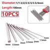 10 Stück Schnellarbeitsstahl Vollrundstange Drehbankstange 1mm-4mm Welle DIY Bastelwerkzeug Linearwelle 100mm Schnitzwerkzeug Teile Silber