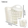 Foldable Plastic Laundry Basket for Clothes and Toys - Hollowed-Out Design for Bathroom Storage