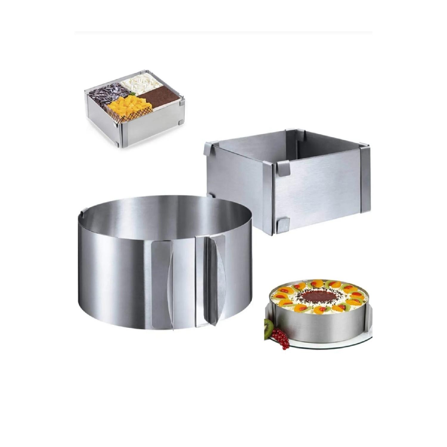 

Adjustable Cake Circle Set Of Two (Round And Square 8 Cm) сірий колір