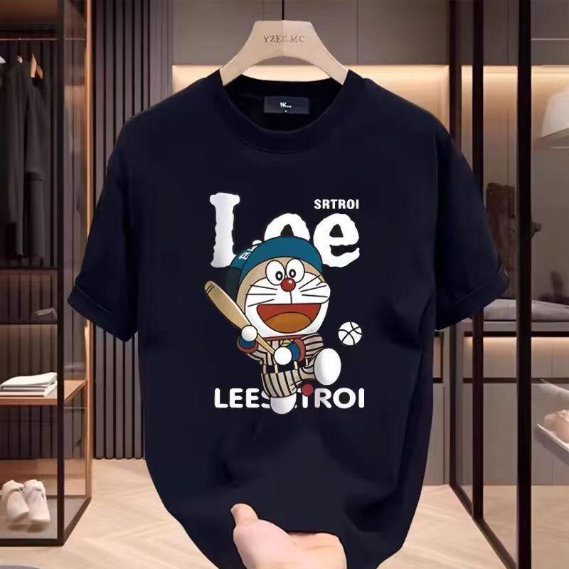 Kurzarm-T-Shirt aus schwerer Baumwolle (230 g) für Herren: Trendy, locker, vielseitig, bedruckter Rundhalsausschnitt für den Sommer